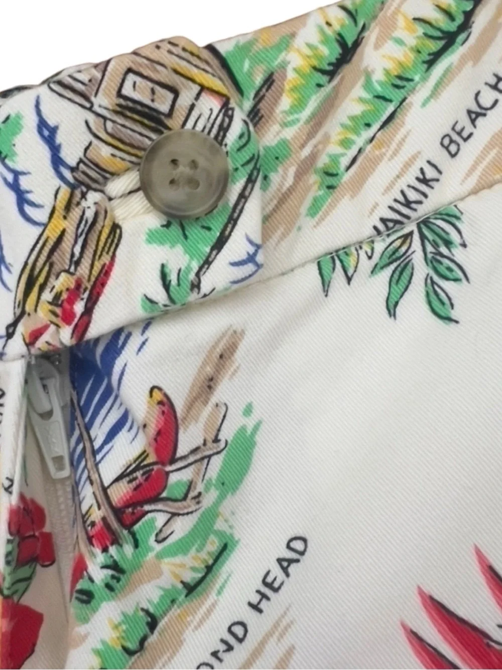 J. CREW Chino City Fit Novelty Hawaiian Map Print Short Shorts Size 8 -- SO CUTE
